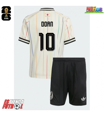 Japón Ritsu Doan #10 Segunda Equipación Niños Mundial 2026 Manga Corta (+ Pantalones cortos)